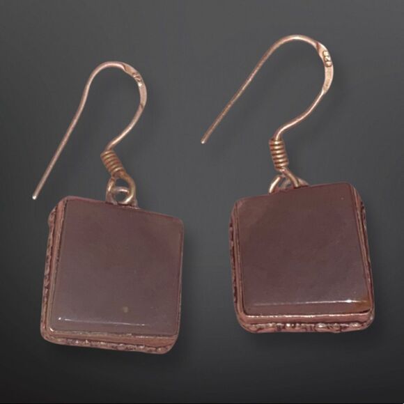 Purple/Gray Agate Sterling Silver Hook Earrings - Picture 2 of 8